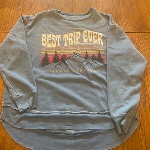Simply Southern Kids Blue Sweatshirt - Best Trip Ever
